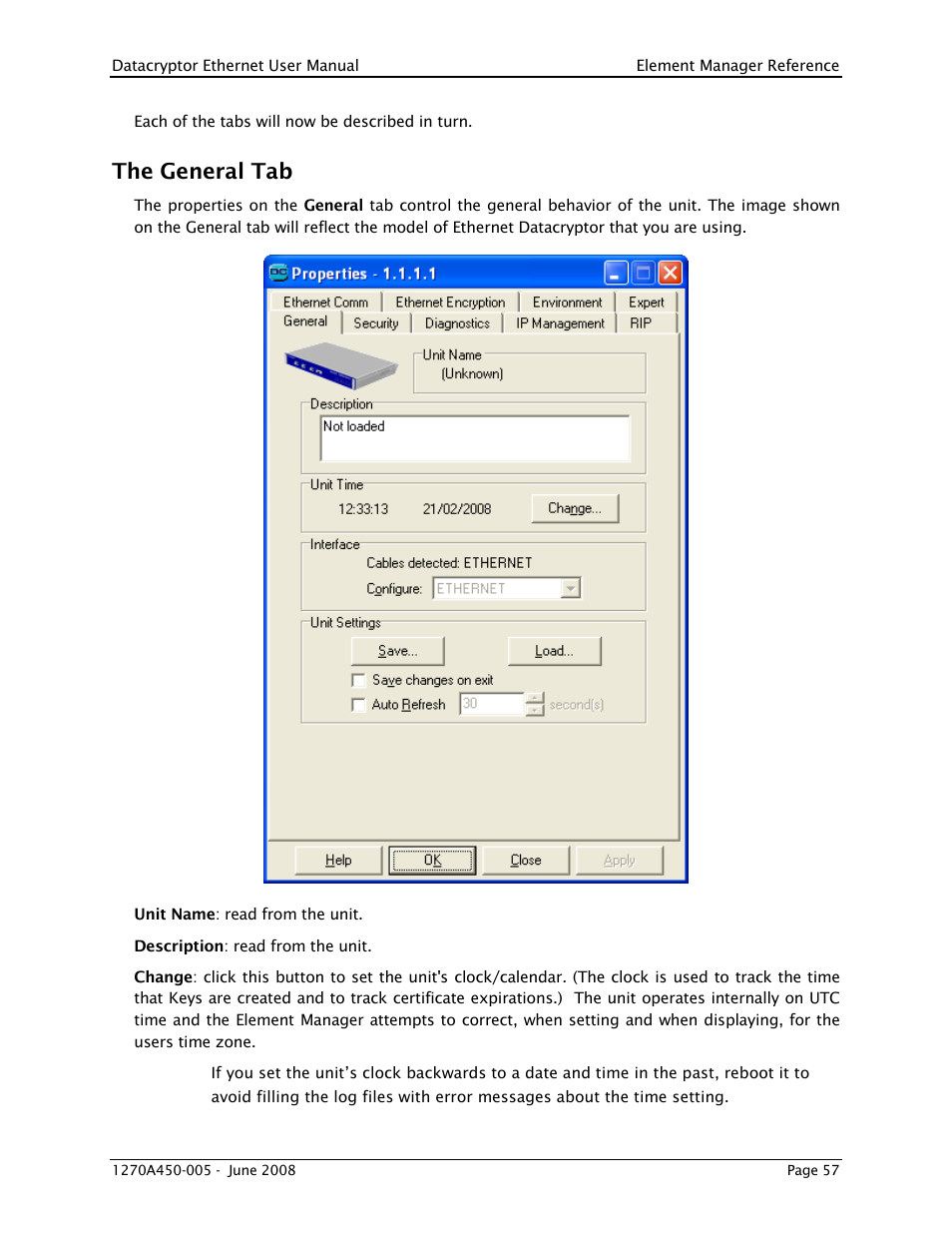 The general tab | THALES DATACRYPTOR User Manual | Page 57 / 134