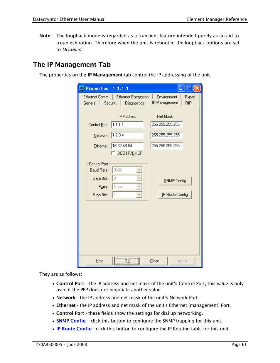 The ip management tab | THALES DATACRYPTOR User Manual | Page 61 / 134