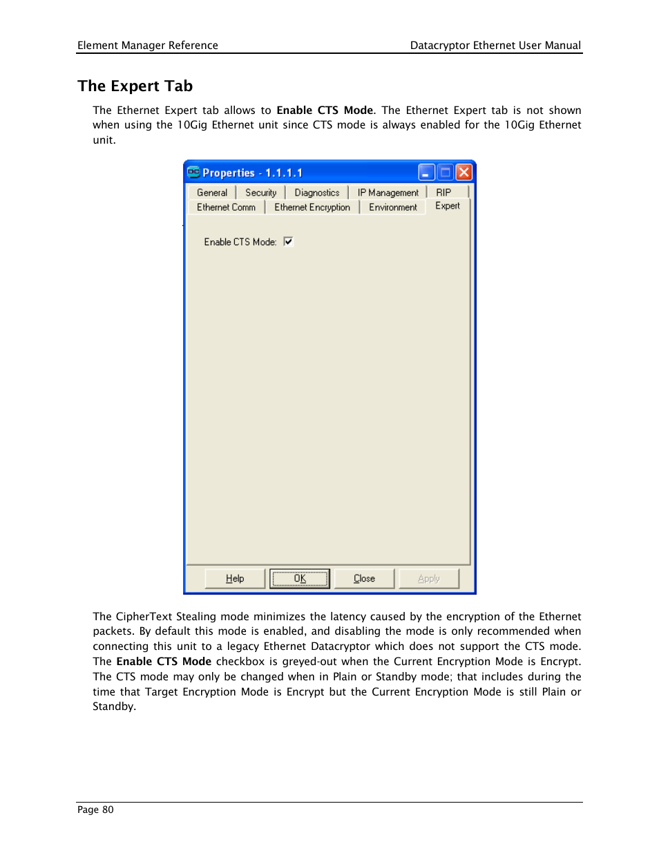The expert tab | THALES DATACRYPTOR User Manual | Page 80 / 134