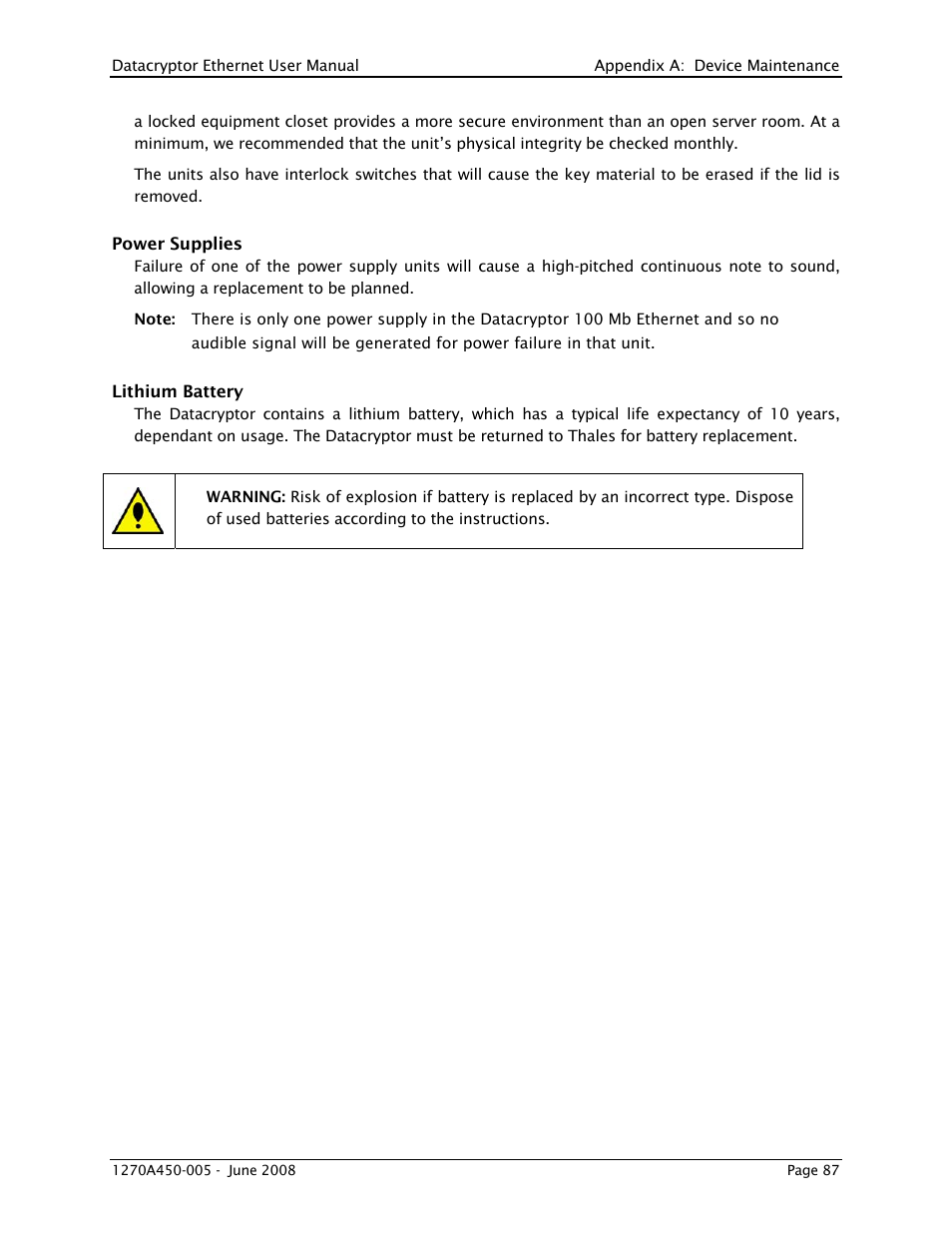 THALES DATACRYPTOR User Manual | Page 87 / 134