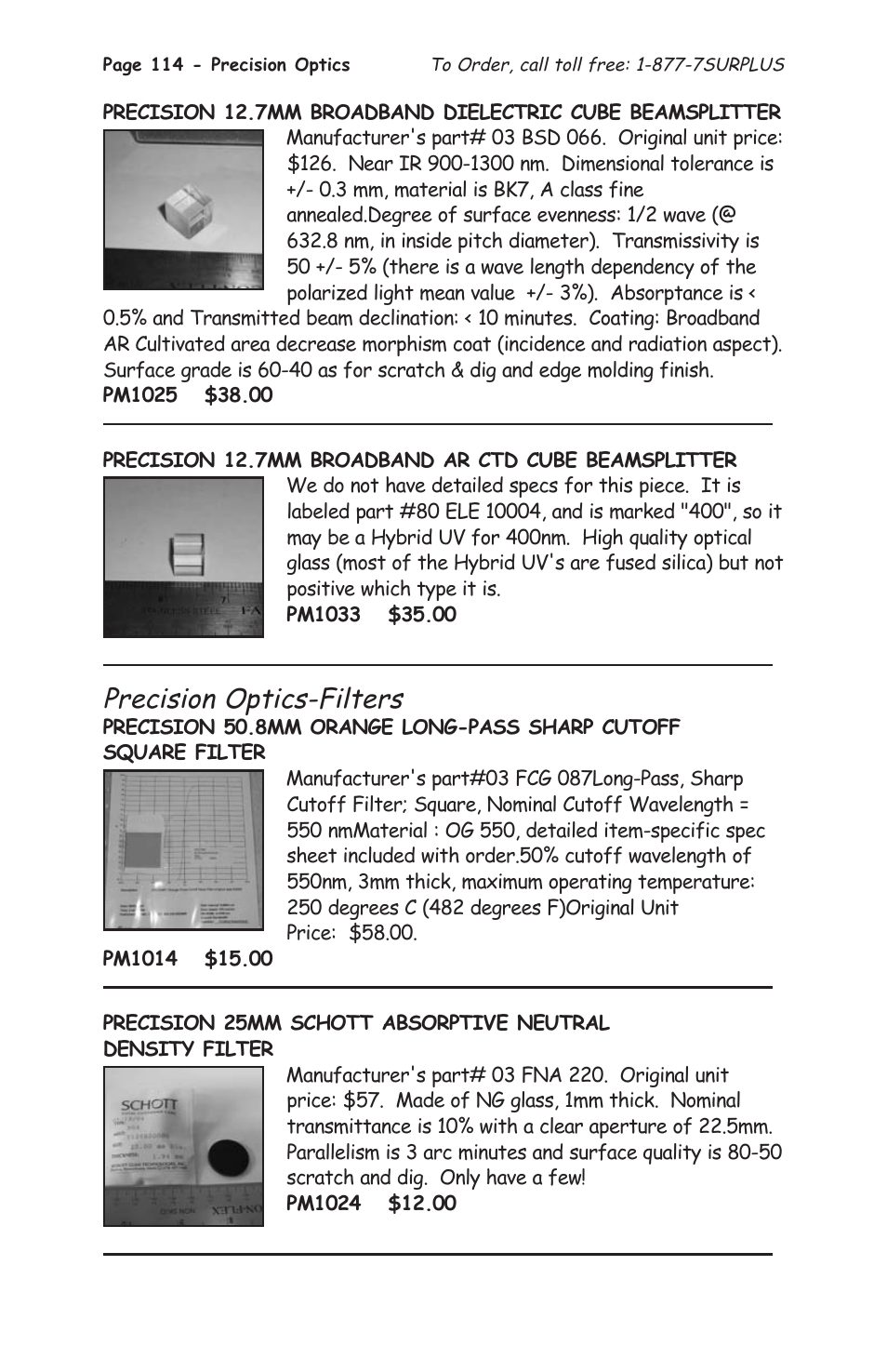 Precision optics-filters | Tasco 1575 User Manual | Page 116 / 144