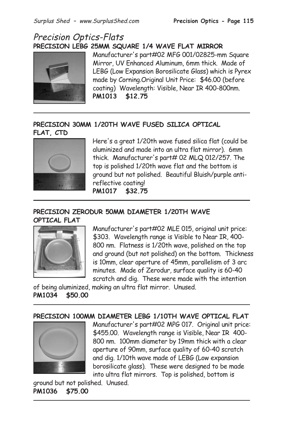 Precision optics-flats | Tasco 1575 User Manual | Page 117 / 144