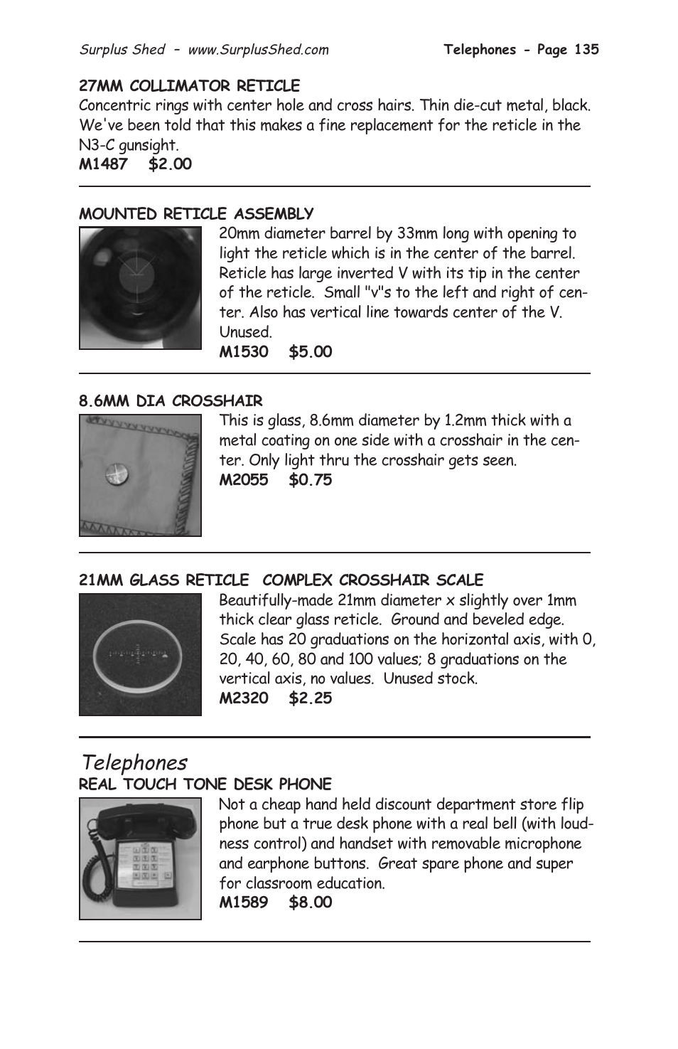 Telephones | Tasco 1575 User Manual | Page 137 / 144