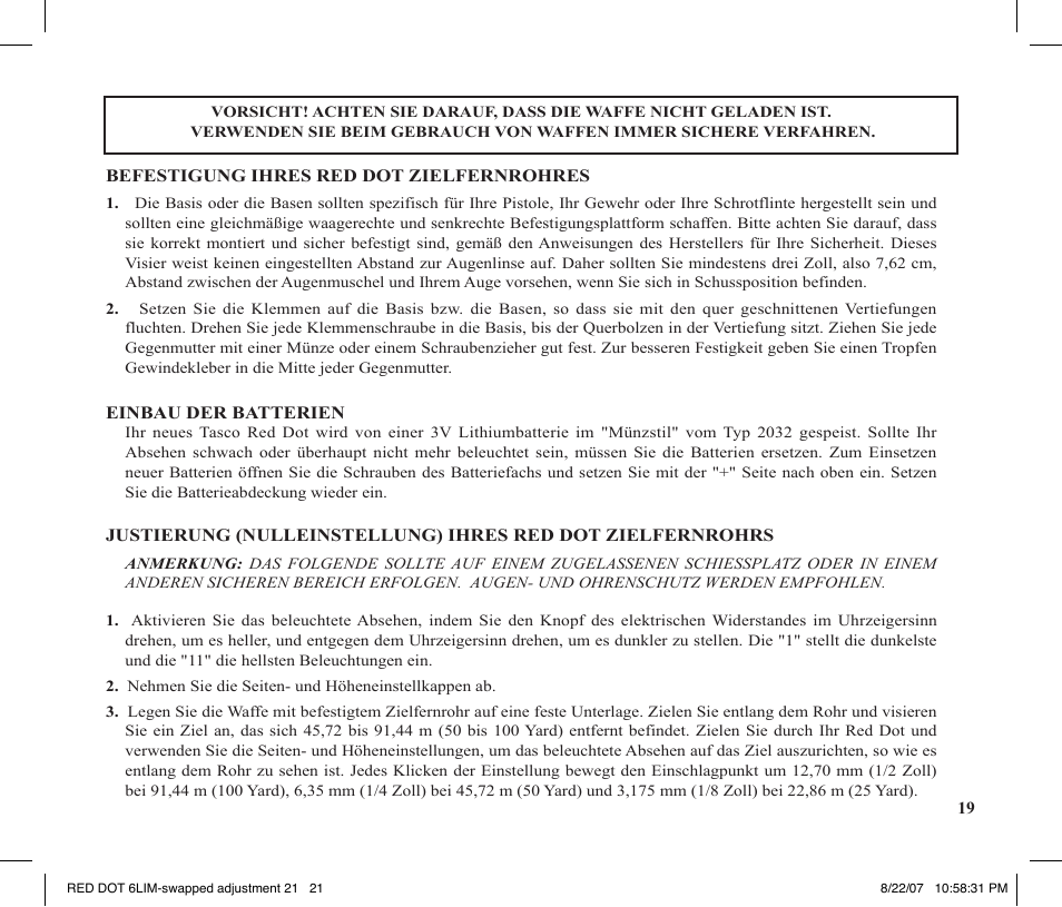 Tasco REDDOT Scope User Manual | Page 21 / 28