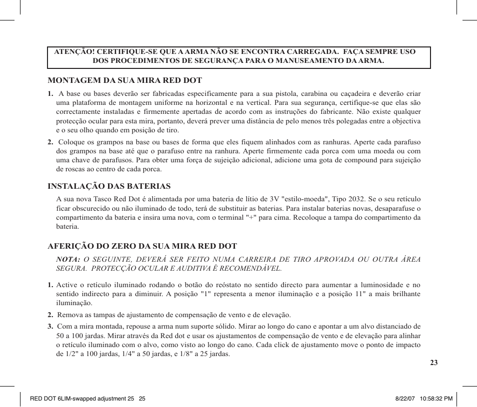 Tasco REDDOT Scope User Manual | Page 25 / 28