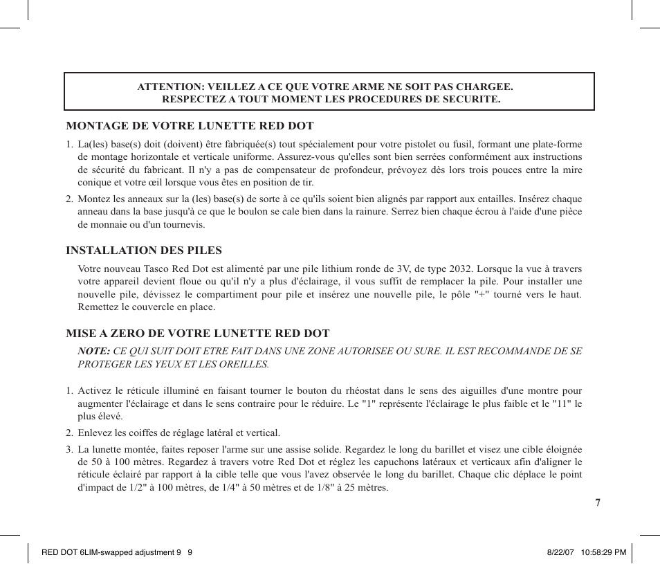 Tasco REDDOT Scope User Manual | Page 9 / 28