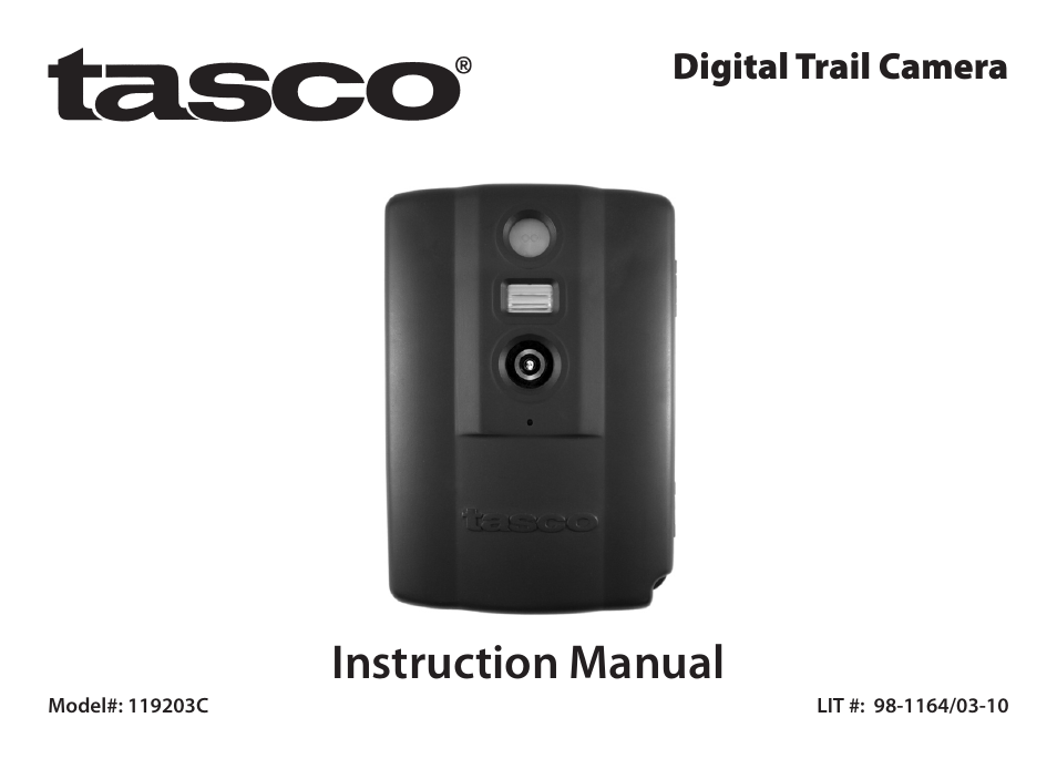 Tasco Digital Trail Camera  119203C User Manual | 12 pages