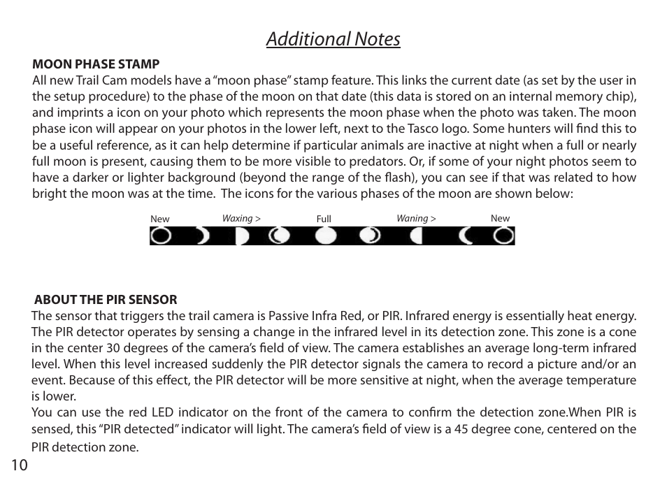 Tasco Digital Trail Camera  119203C User Manual | Page 10 / 12