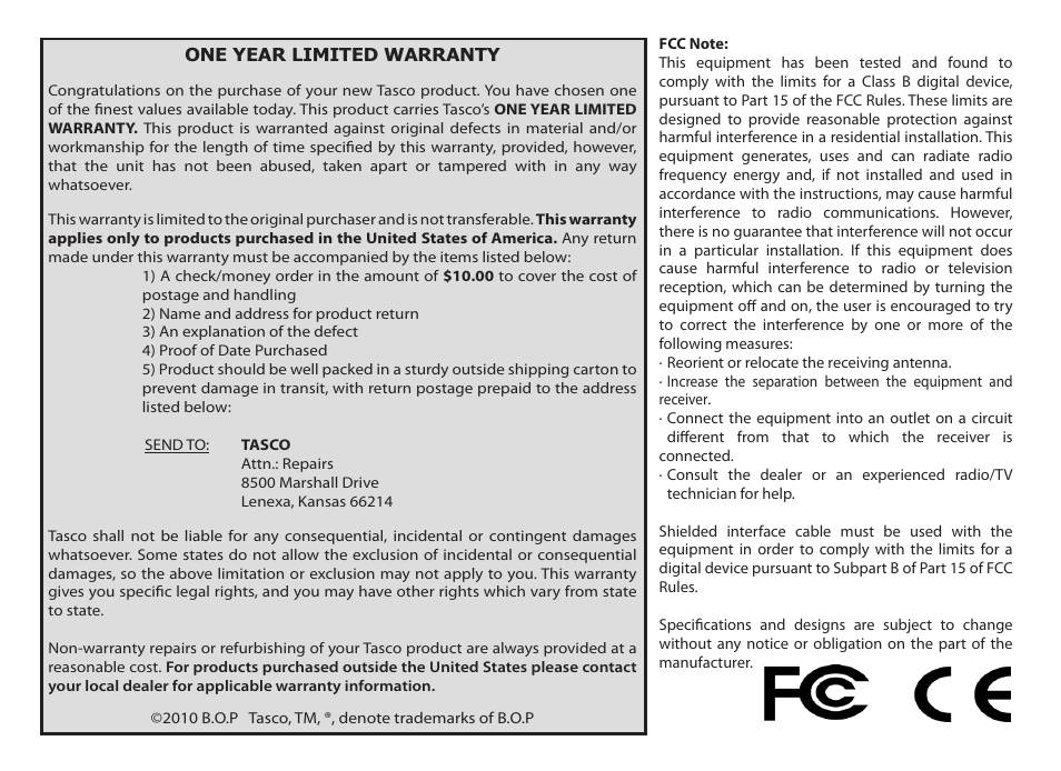Tasco Digital Trail Camera  119203C User Manual | Page 11 / 12