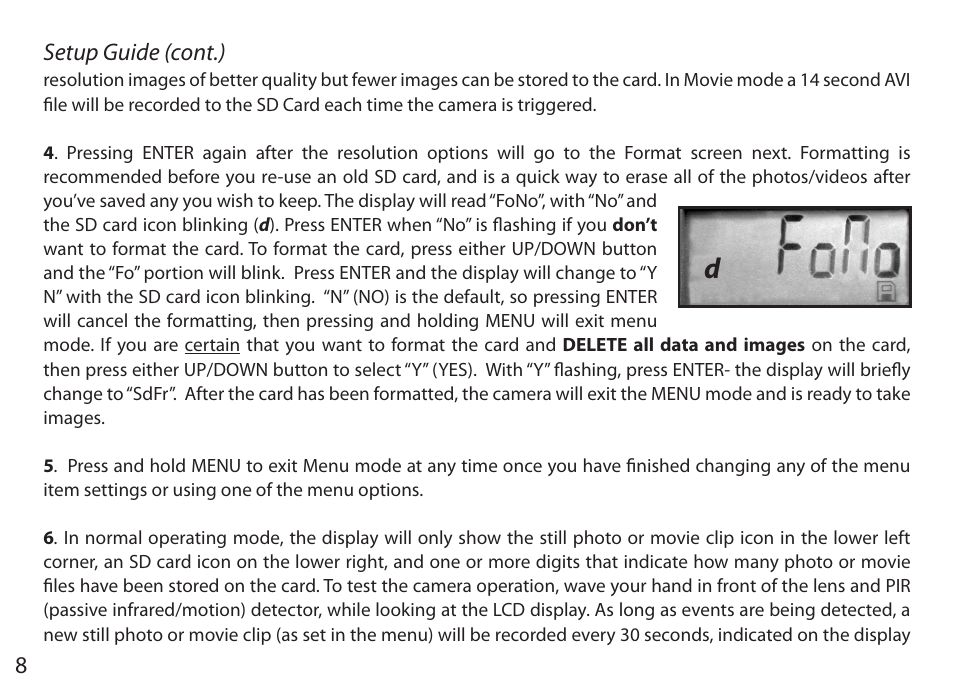 Tasco Digital Trail Camera  119203C User Manual | Page 8 / 12