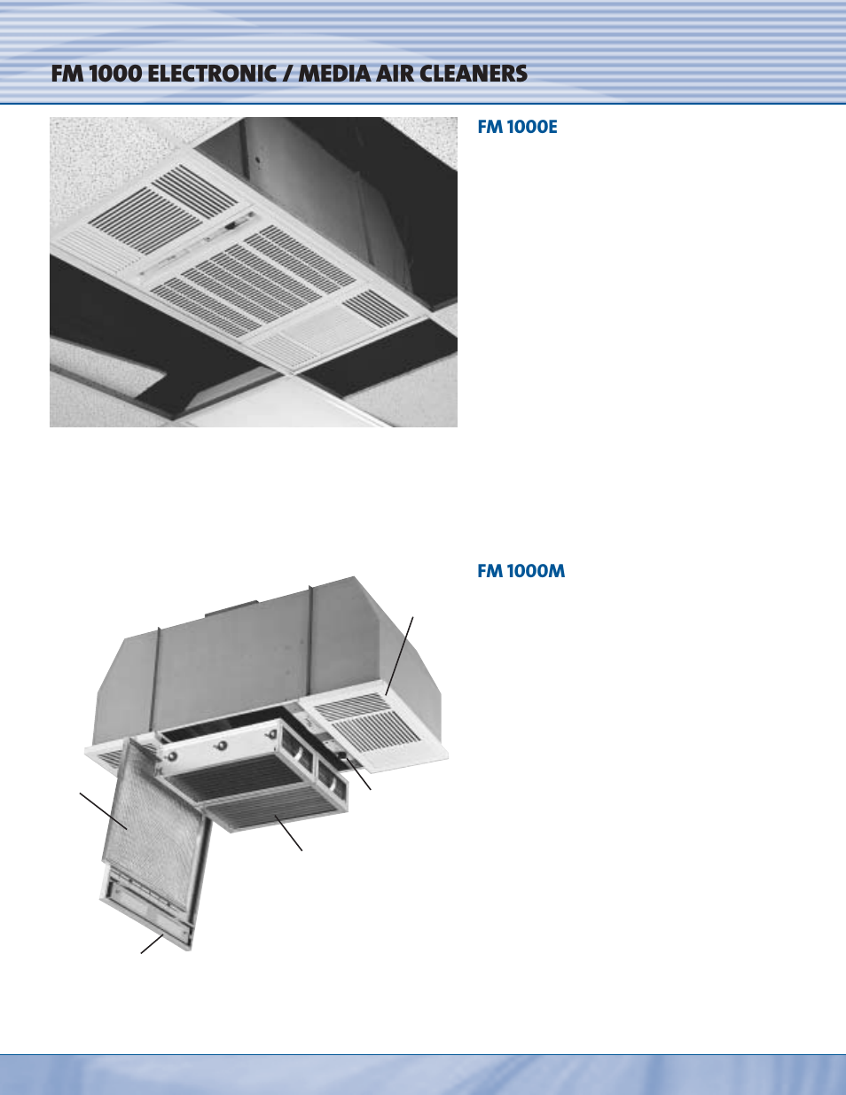 Fm 1000 electronic / media air cleaners, Fm 1000e, Fm 1000m | Trion FM 1000M User Manual | Page 2 / 4