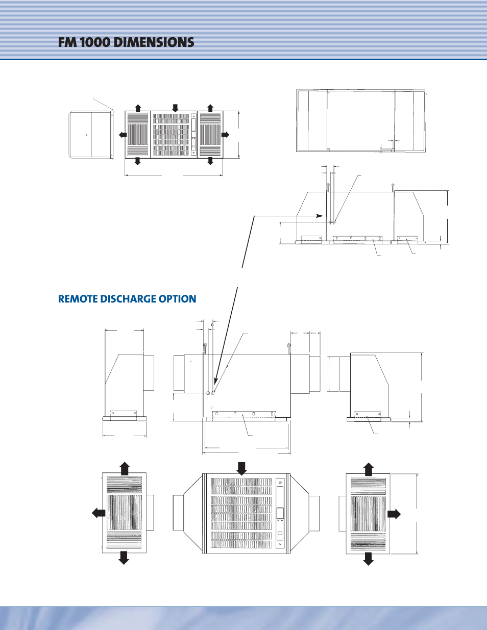 Fm 1000 dimensions, Remote discharge option | Trion FM 1000M User Manual | Page 3 / 4