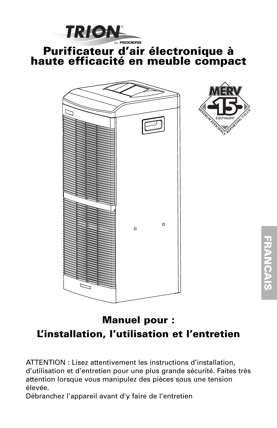 Trion High Efficiency Console Electronic Air Purifier User Manual | Page 21 / 32