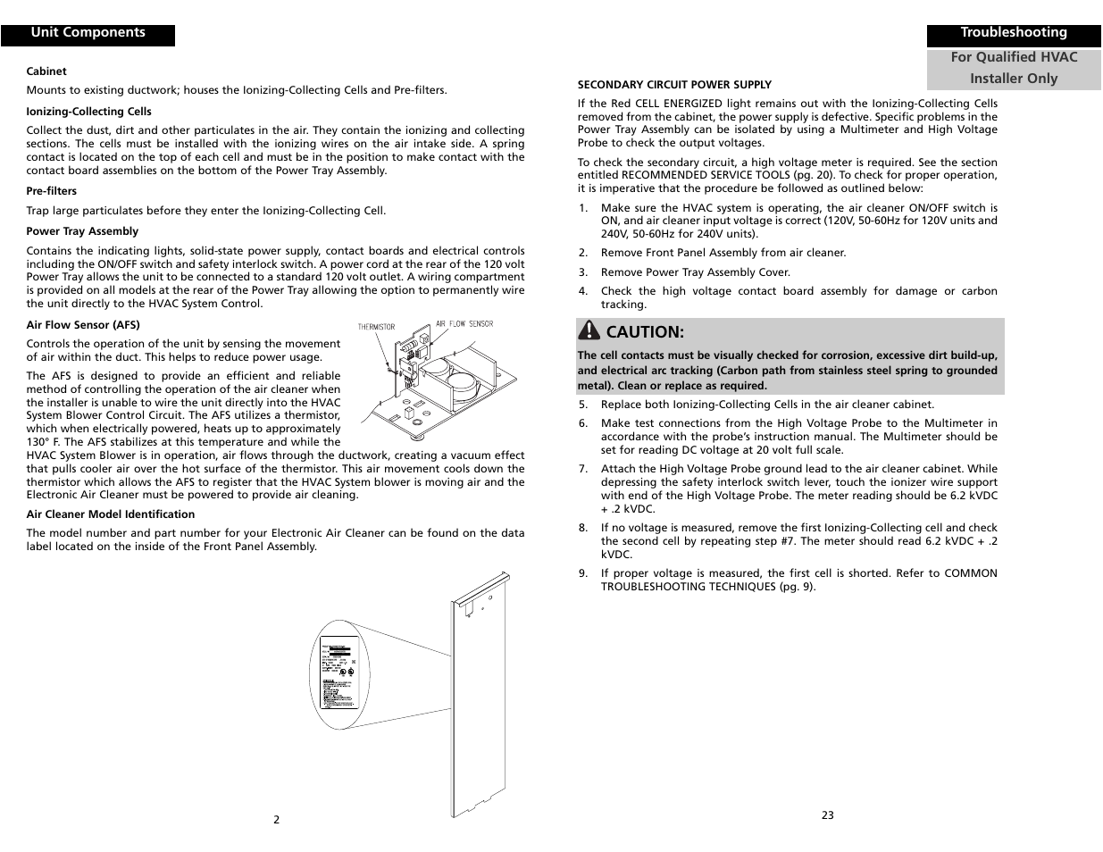 Caution | Trion HE Plus 2000 User Manual | Page 4 / 14