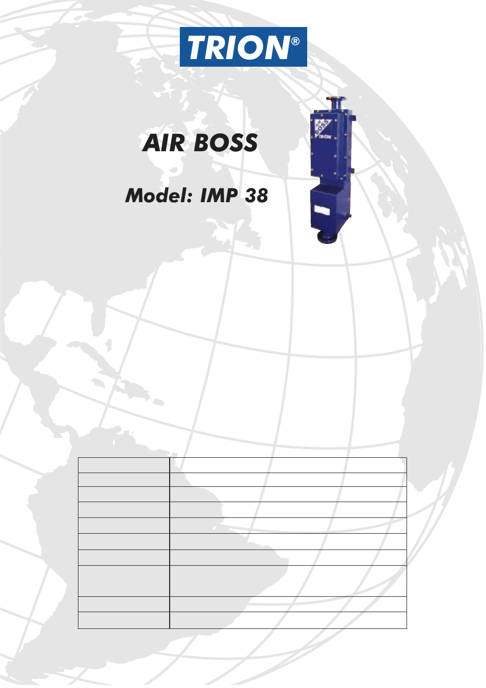 Trion AIR BOSS IMP 38 User Manual | 2 pages
