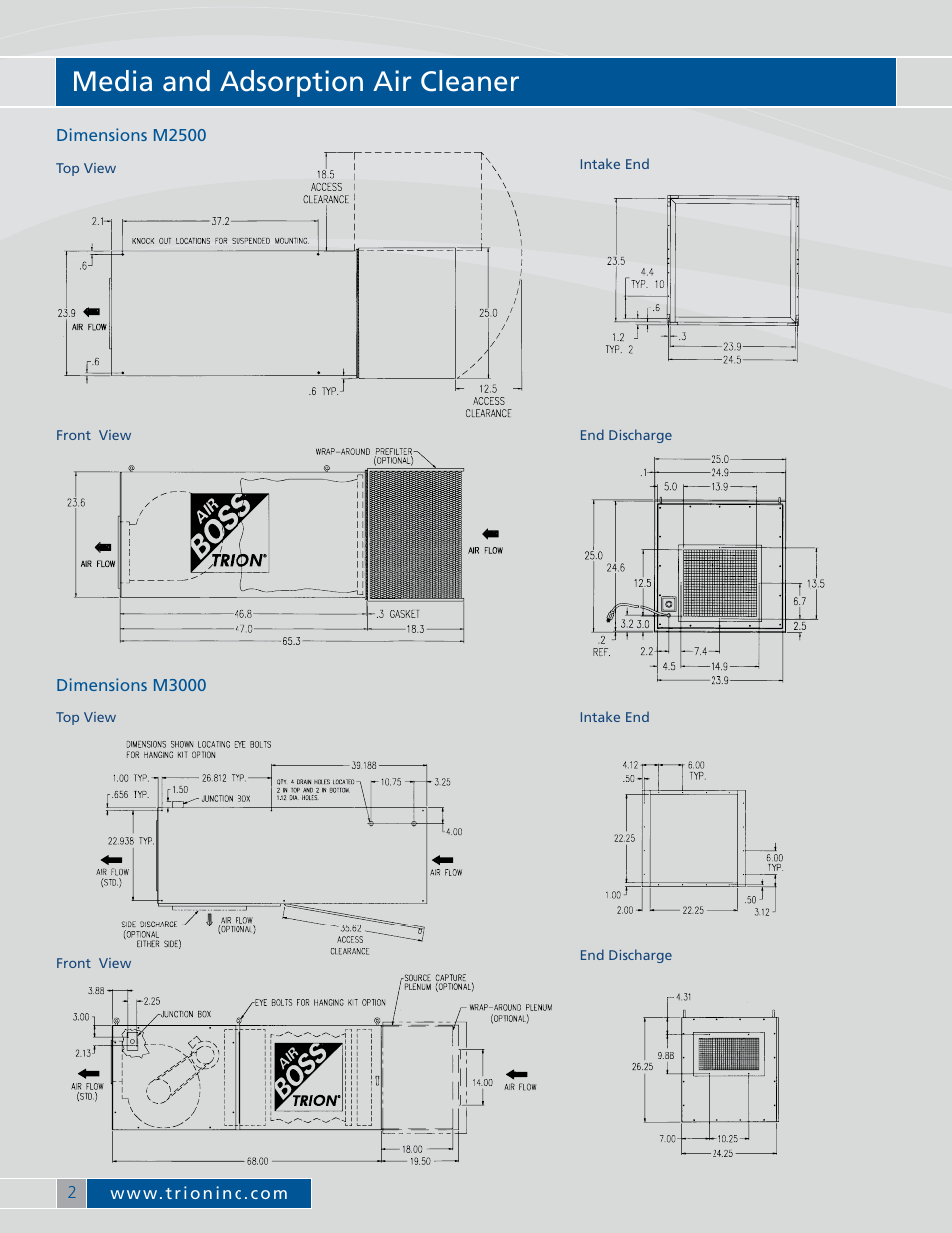 Media and adsorption air cleaner | Trion Air Boss M-Series User Manual | Page 4 / 8