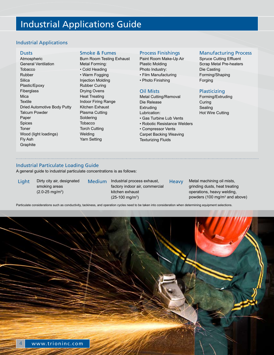 Industrial applications guide | Trion Air Boss M-Series User Manual | Page 6 / 8