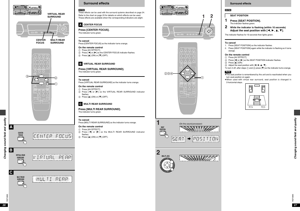 Ab c, Surround effects | Technics SC-EH790 User Manual | Page 14 / 21