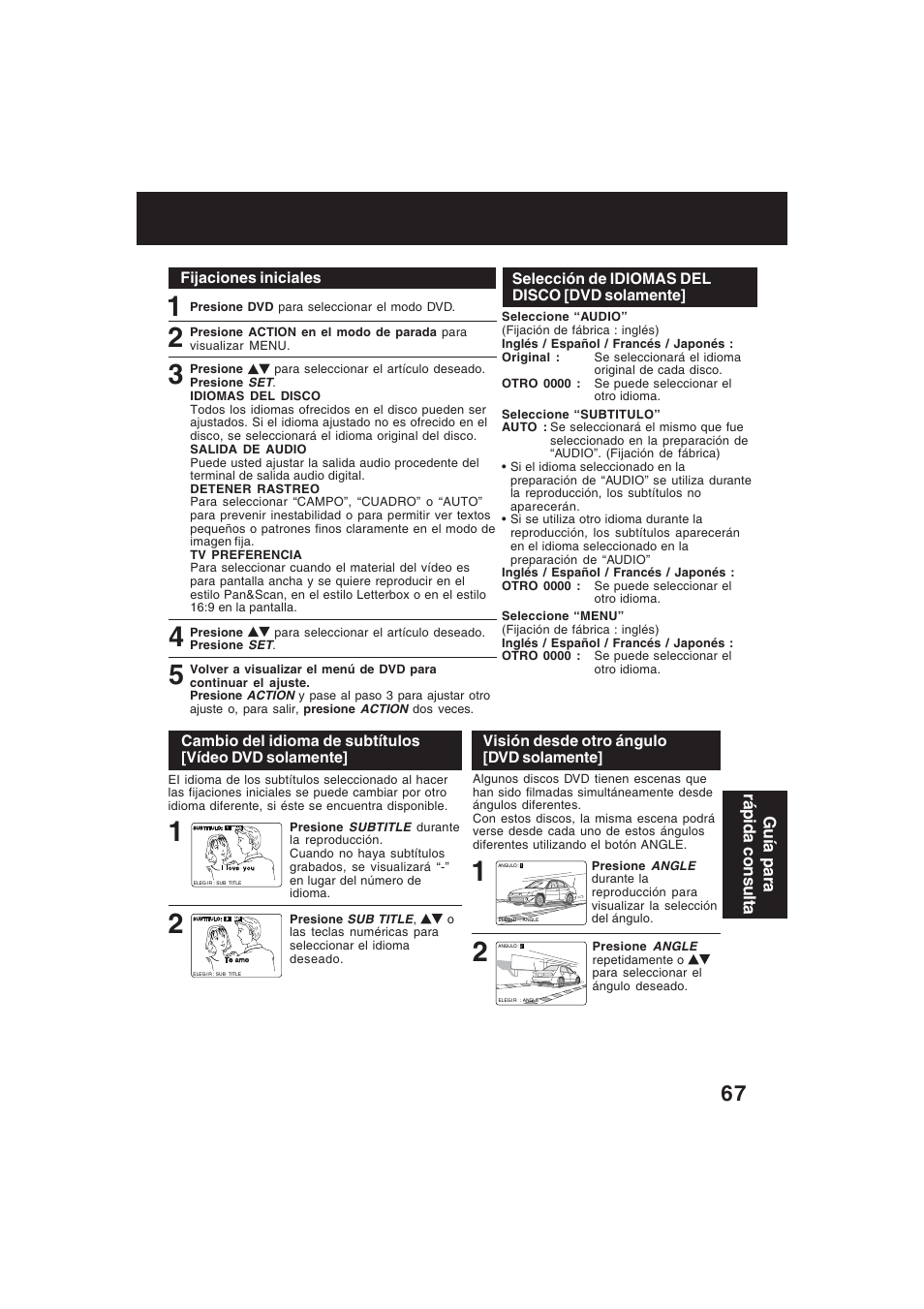 Guía para rápida consulta | Technics PV-D4754S User Manual | Page 67 / 79