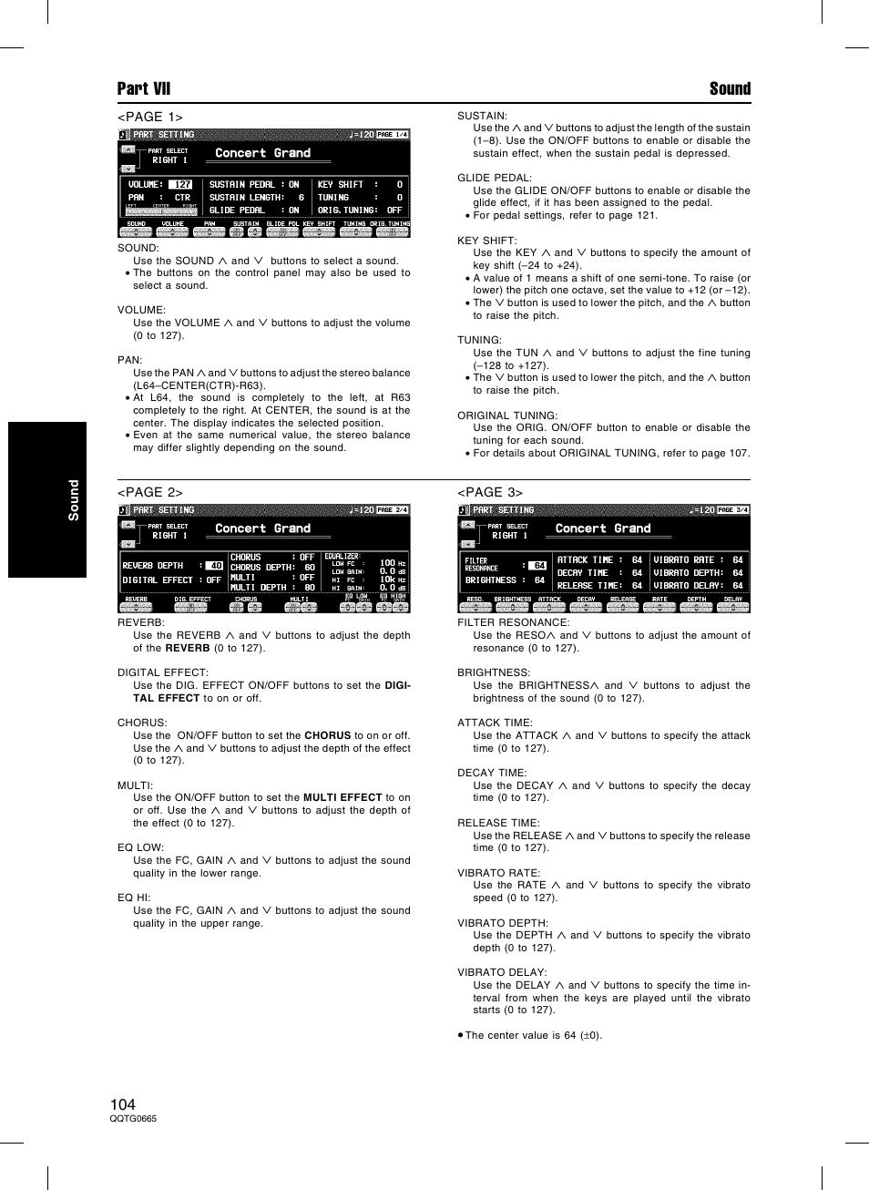 Part vii sound | Technics sx-PR604/M User Manual | Page 104 / 148