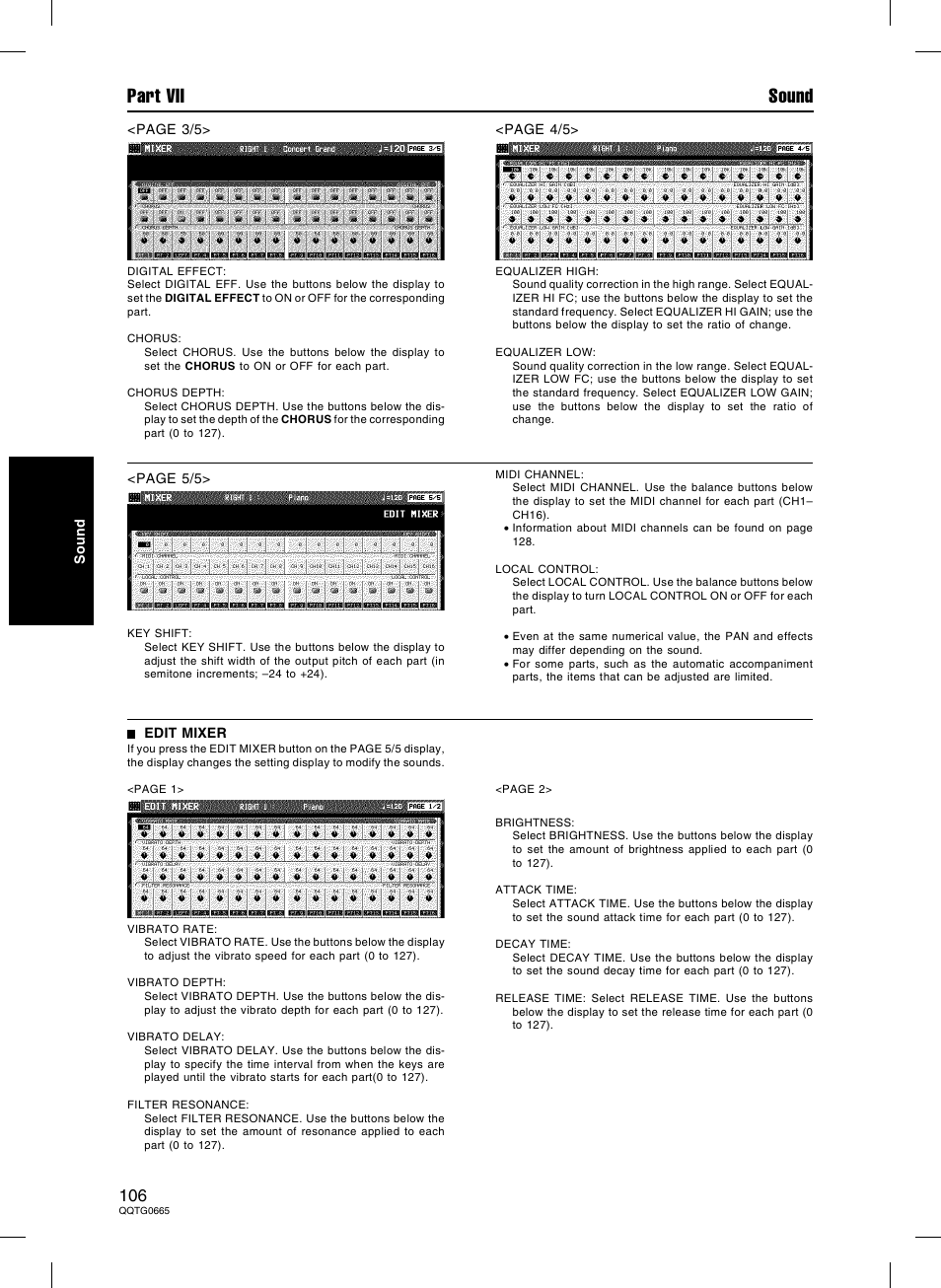 Part vii sound | Technics sx-PR604/M User Manual | Page 106 / 148