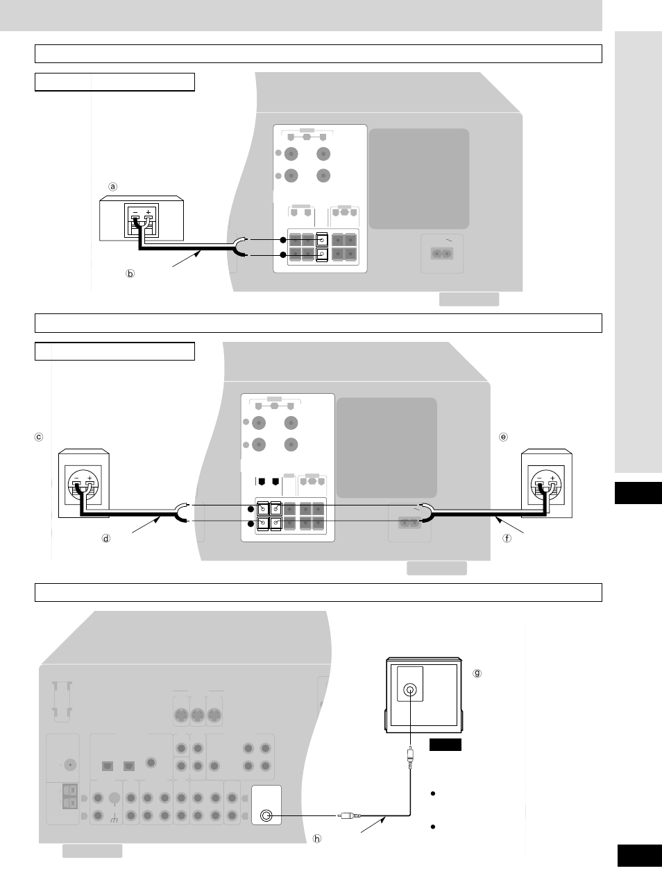 Connections, Speaker impedance, Center speaker surround speakers subwoofer | 16 ω | Technics SA-DX1050 User Manual | Page 11 / 32