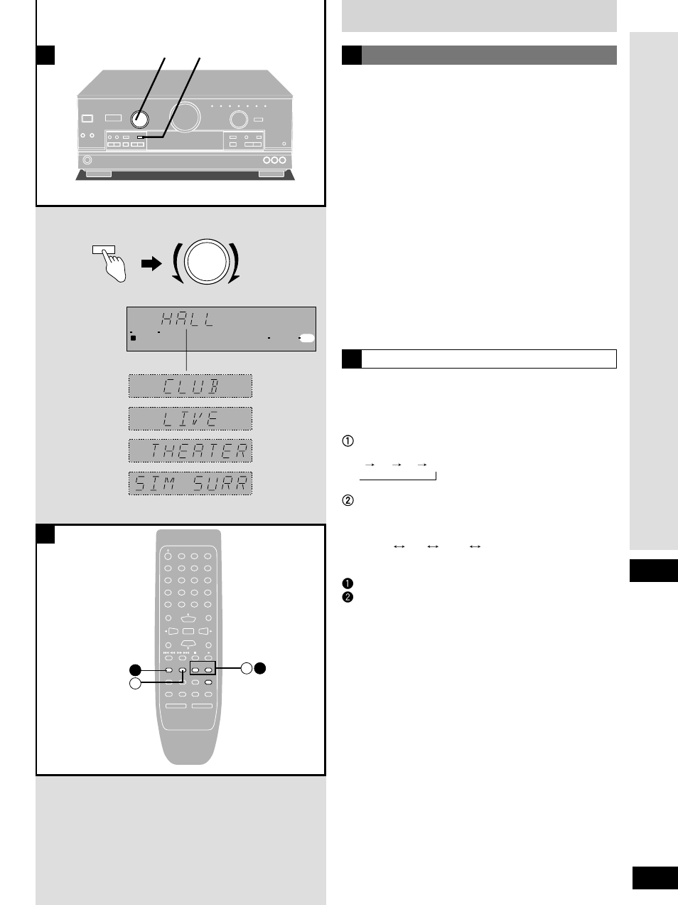 Operations, Sfc modes, Dsp sound modes | 1press [level] to select the speaker channel, 2press [–] or [+] to adjust the level, Adjusting the sound field | Technics SA-DX1050 User Manual | Page 17 / 32