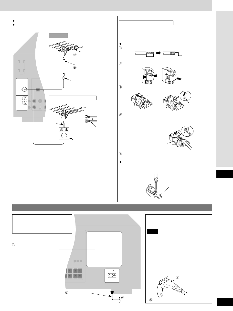 Connections, Connecting the ac mains lead and other information | Technics SA-DX1050 User Manual | Page 9 / 32