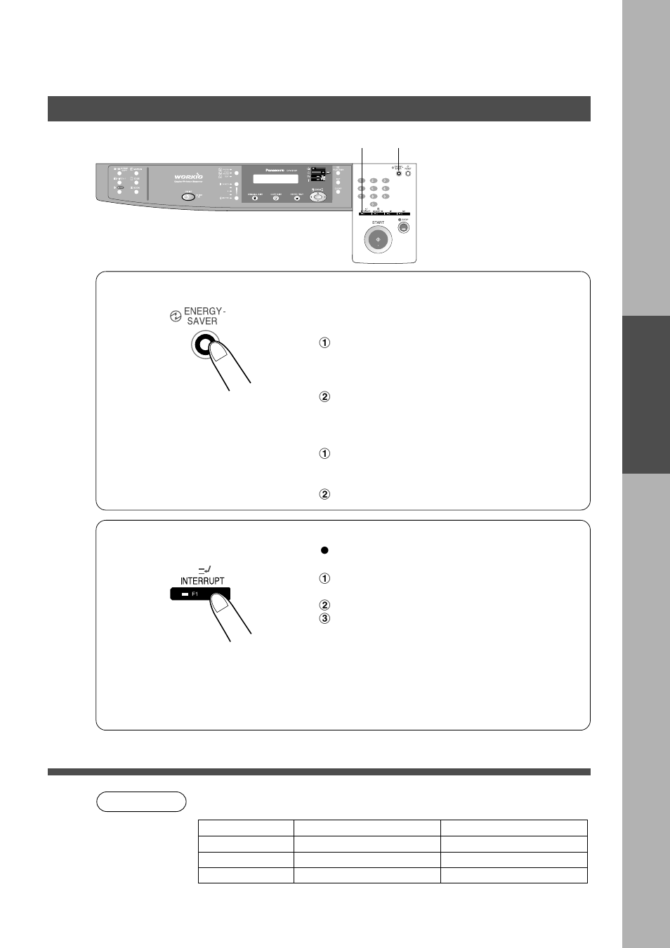 Other features, Energy saver/interrupt mode | Technics DP-1810P User Manual | Page 21 / 54