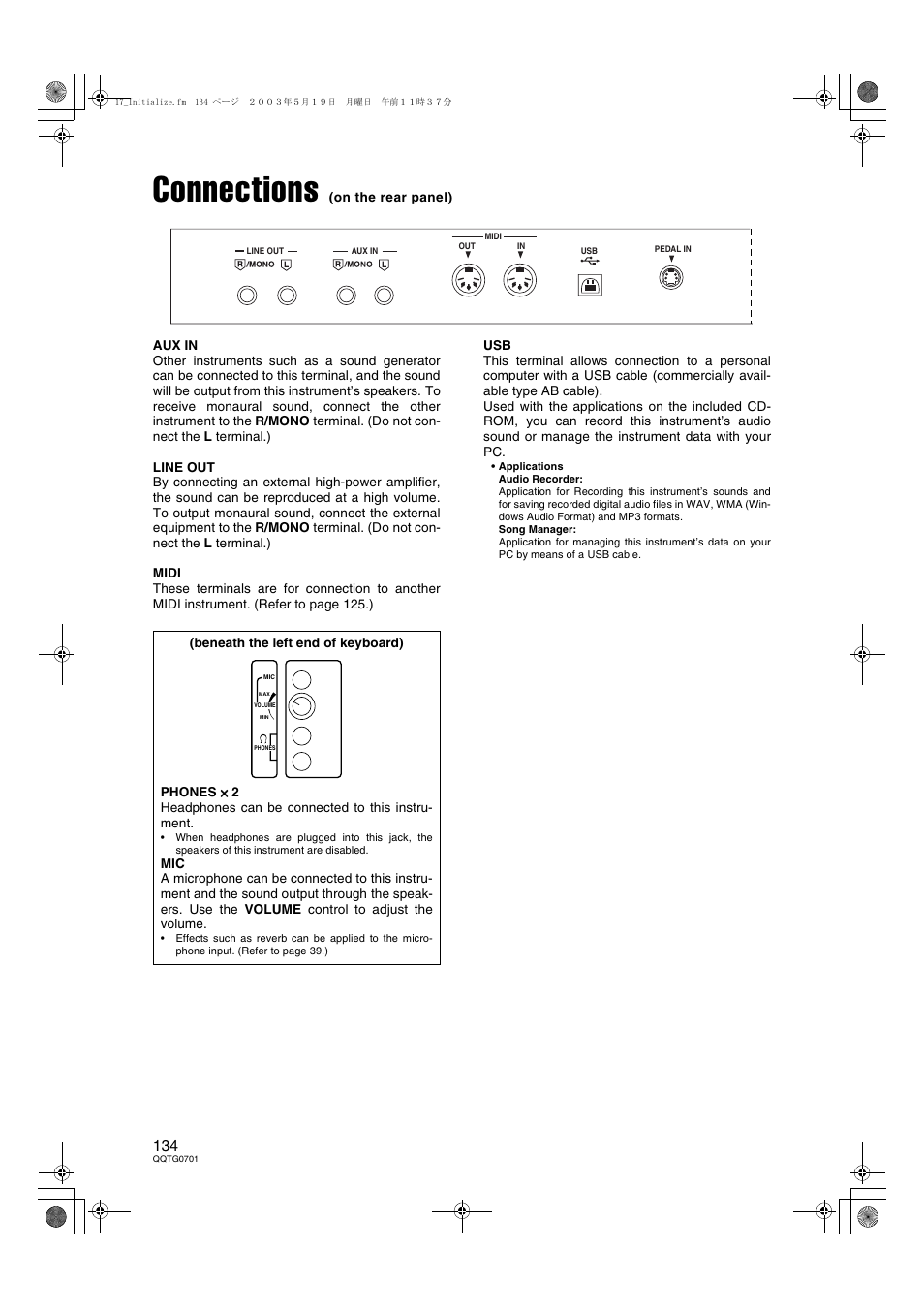 Connections | Technics SX-PR54/M User Manual | Page 133 / 144