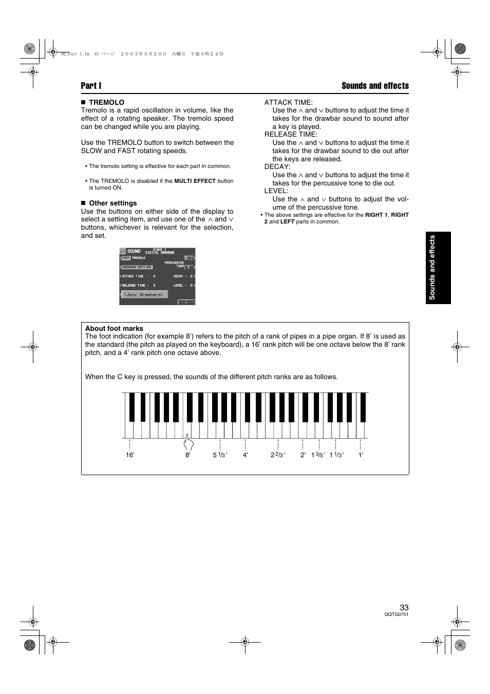 Part i sounds and effects | Technics SX-PR54/M User Manual | Page 33 / 144