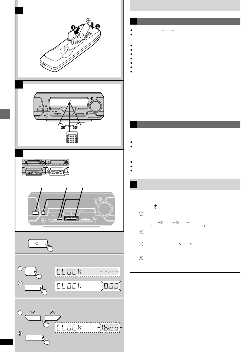 The remote control, Setting the time | Technics SC-DV290 User Manual | Page 12 / 52