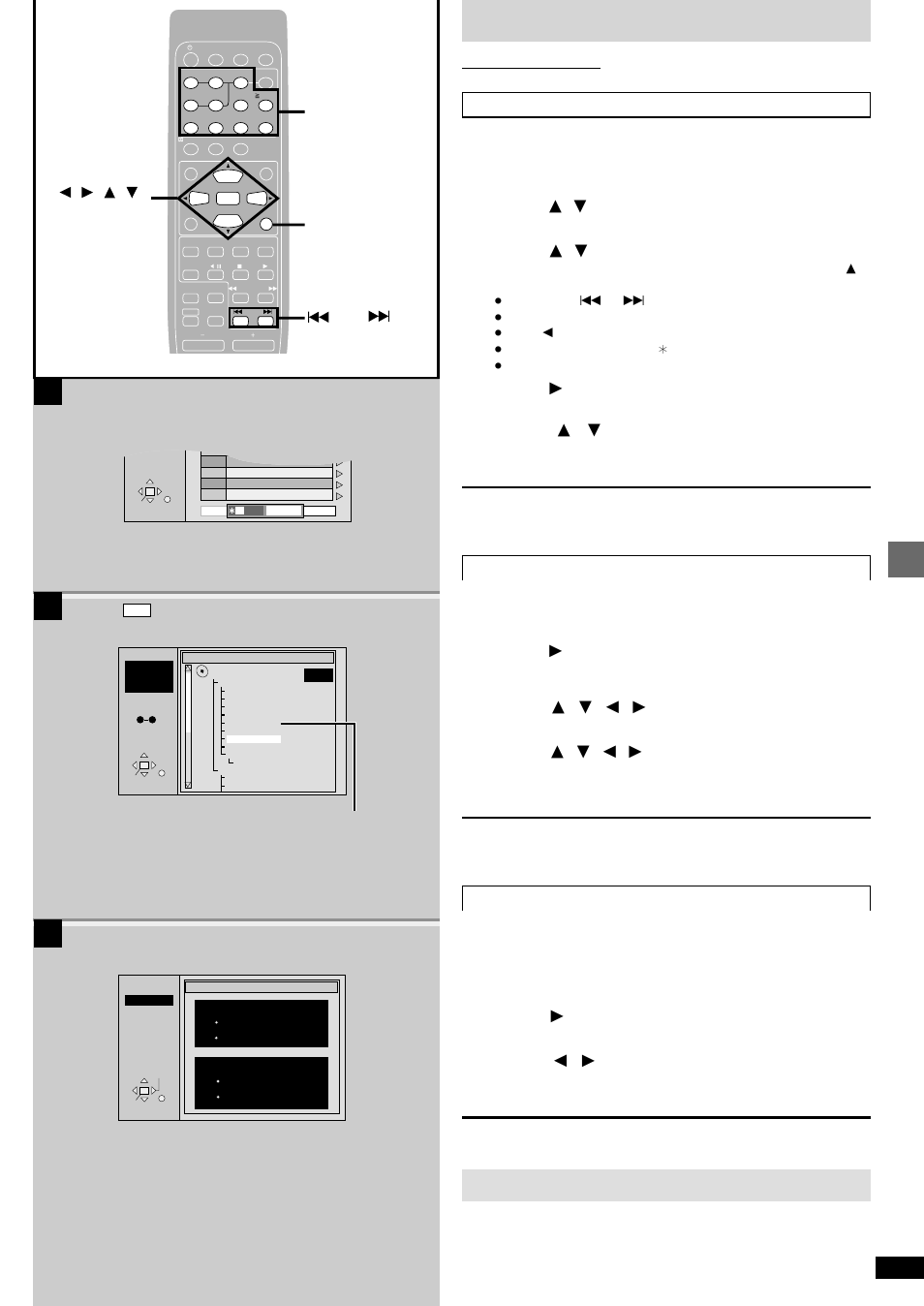 Ab c, Basic operations, Navigation menus | Press [ 3 , 4 ] to select “l” and press [enter, Press [ 1 ] to select “find” and press [enter | Technics SC-DV290 User Manual | Page 23 / 52