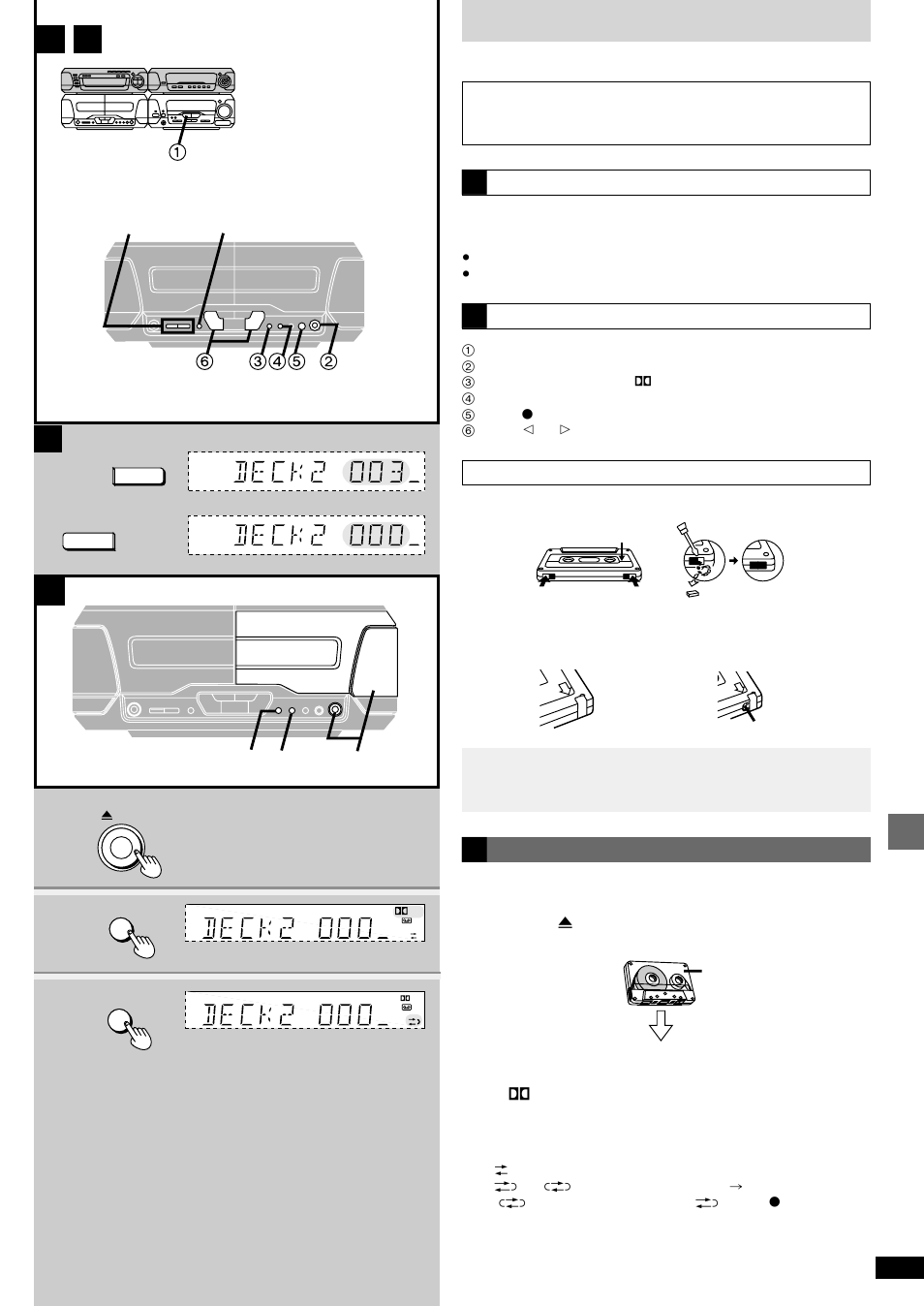 Before recording (deck 2 only) | Technics SC-DV290 User Manual | Page 35 / 52