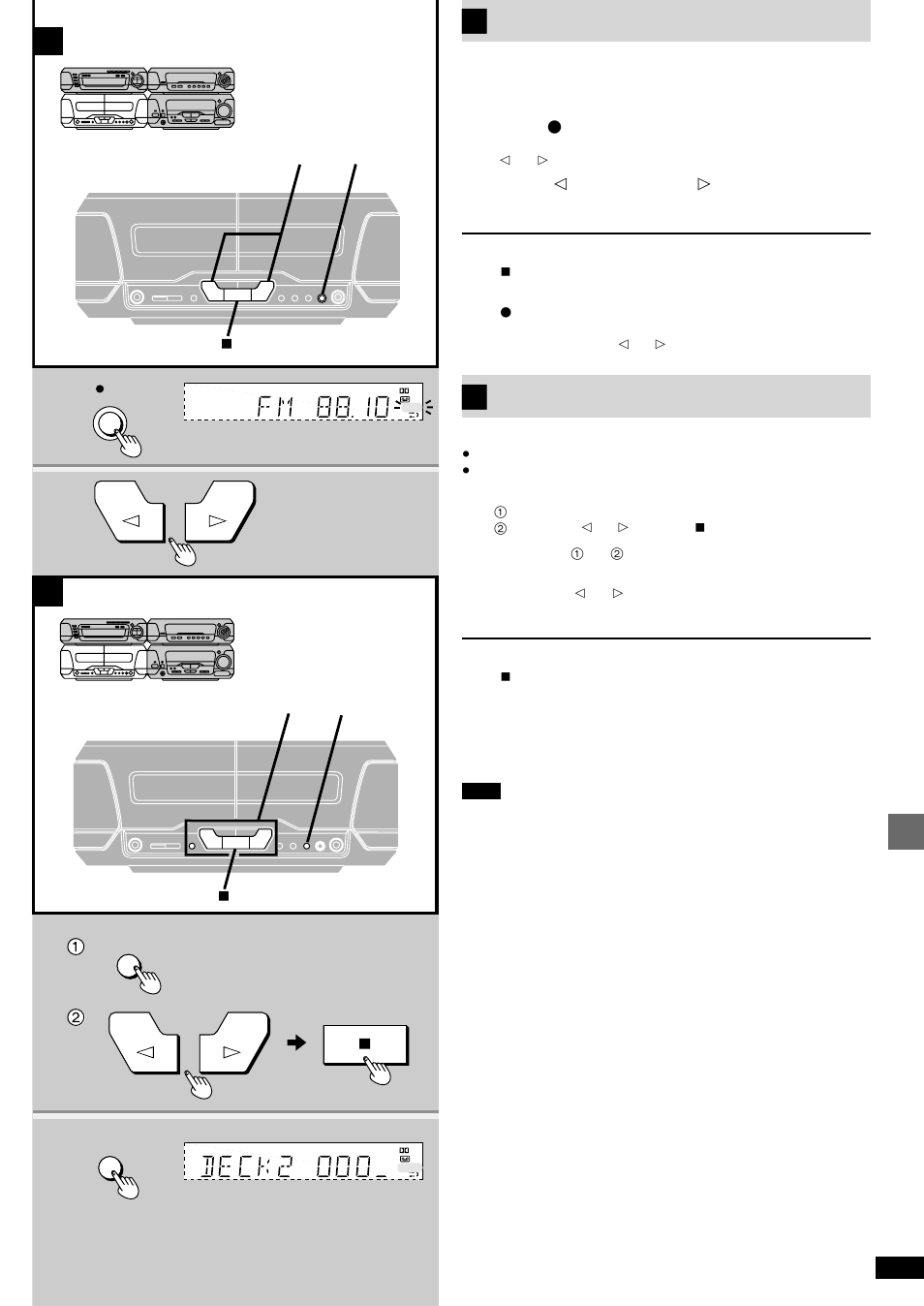 Arecording the radio, Btape-to-tape recording | Technics SC-DV290 User Manual | Page 37 / 52