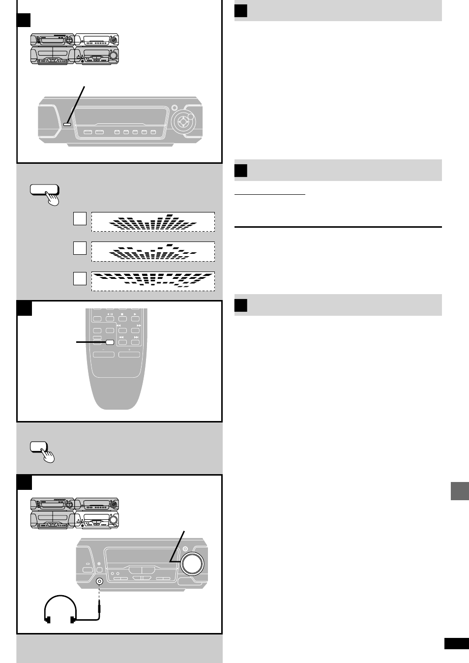 Ab c, Achanging the sound range display, Bmuting the volume | Using headphones (not included) | Technics SC-DV290 User Manual | Page 41 / 52