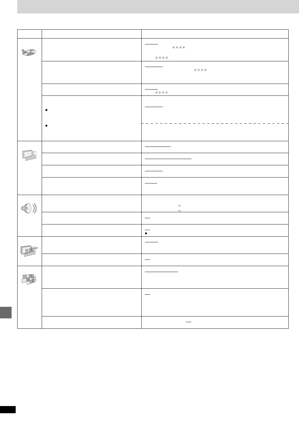 Changing settings, Timer operations and convenient functions, Options | Items, Menus | Technics SC-DV290 User Manual | Page 46 / 52