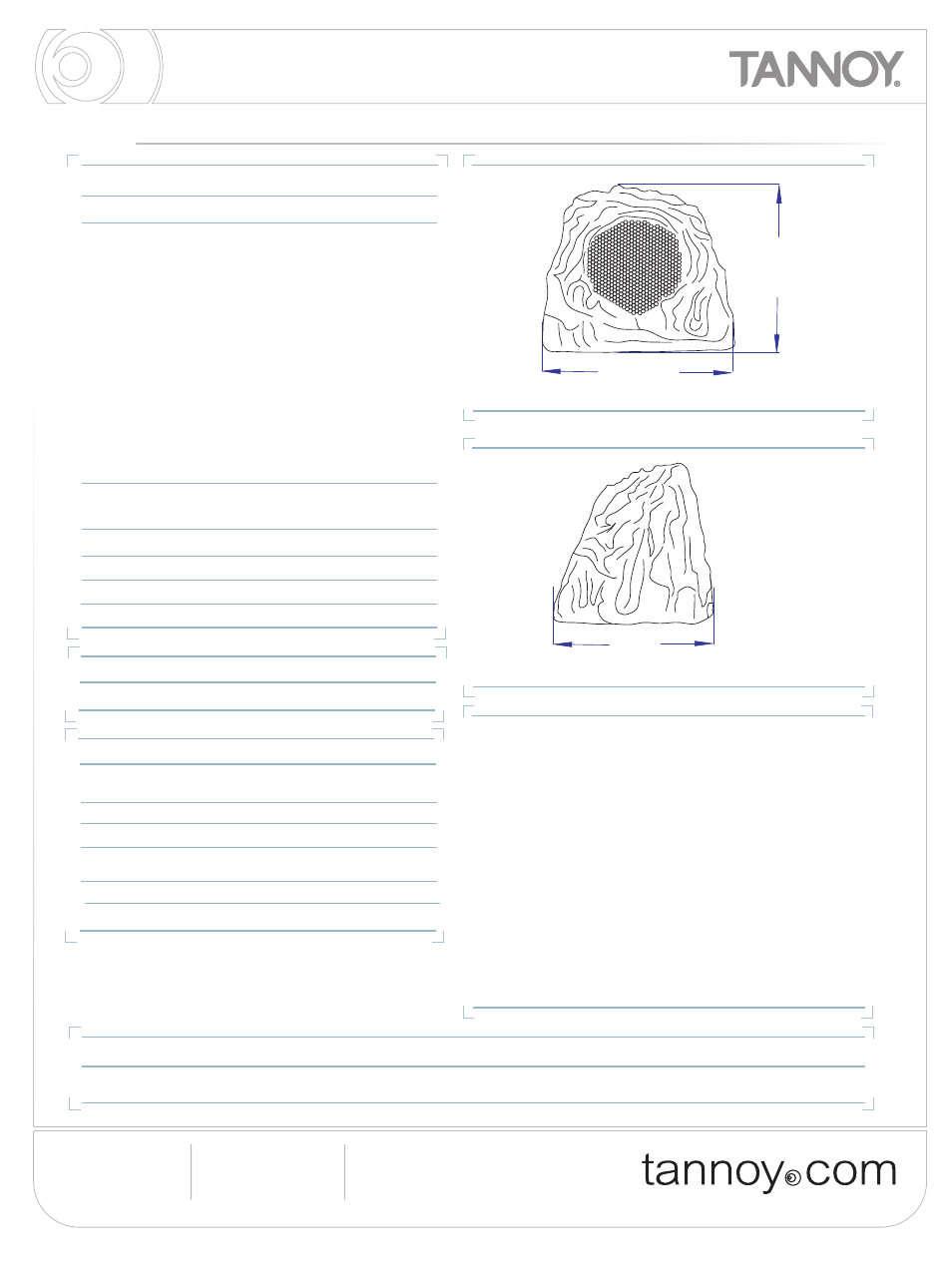 Sr601, Technical specifications | Tannoy SR601 User Manual | Page 2 / 2