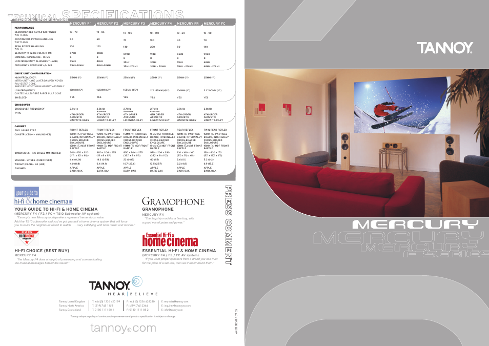 Tannoy F4 User Manual | 2 pages