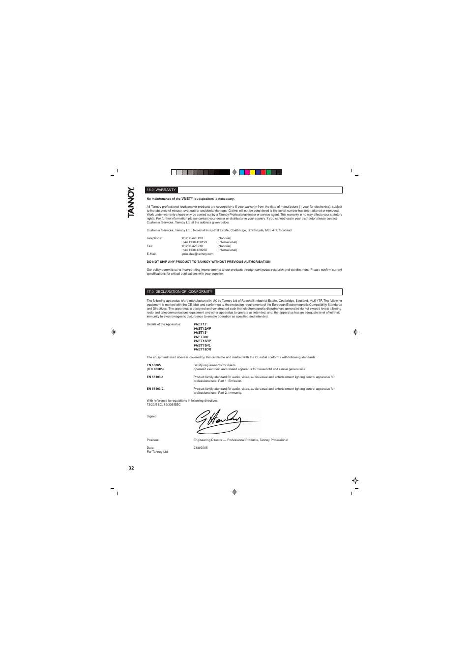 Tannoy VNET 300 User Manual | Page 32 / 36