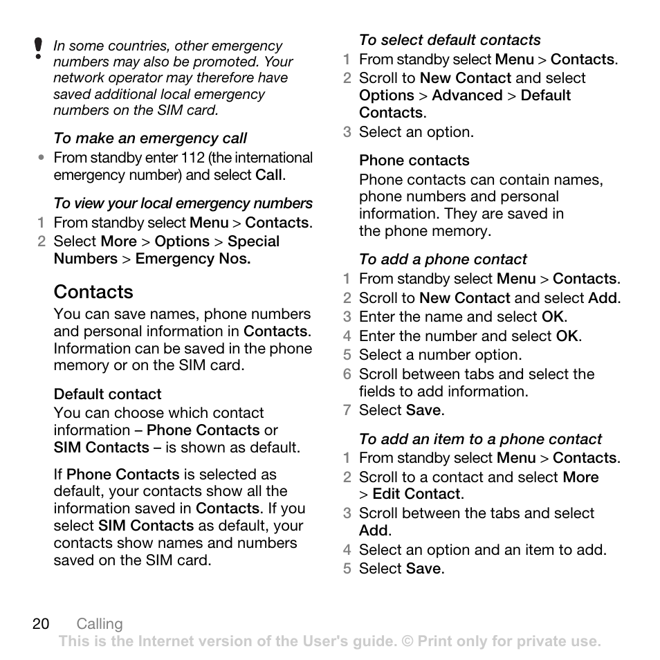 Contacts, Contacts o, Ge 20 | Tannoy Z555A User Manual | Page 22 / 78