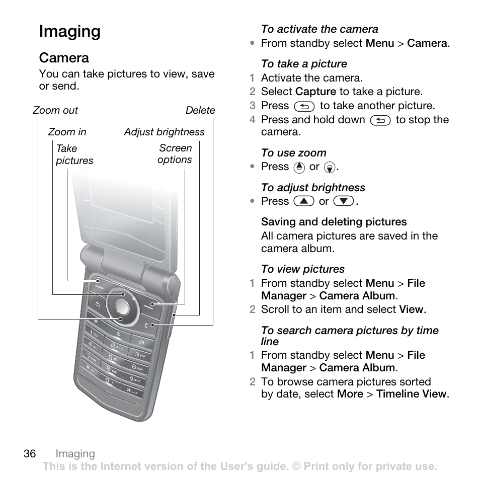 Imaging, Camera | Tannoy Z555A User Manual | Page 38 / 78