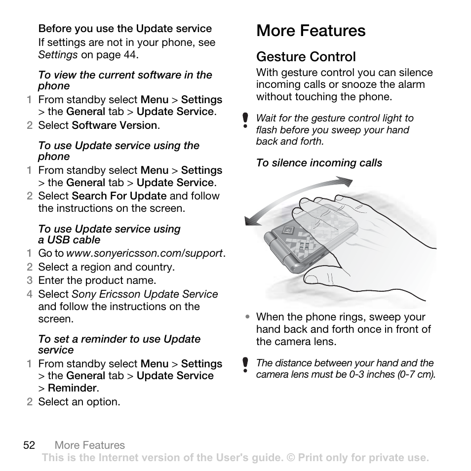 More features, Gesture control | Tannoy Z555A User Manual | Page 54 / 78