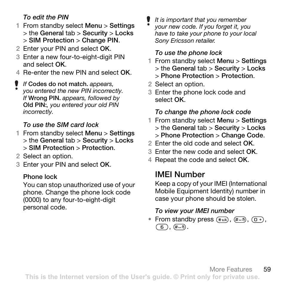 Imei number | Tannoy Z555A User Manual | Page 61 / 78