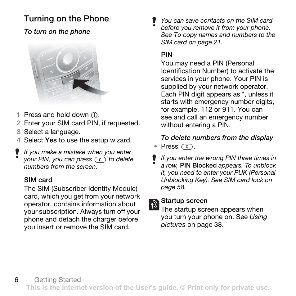 Turning on the phone | Tannoy Z555A User Manual | Page 8 / 78