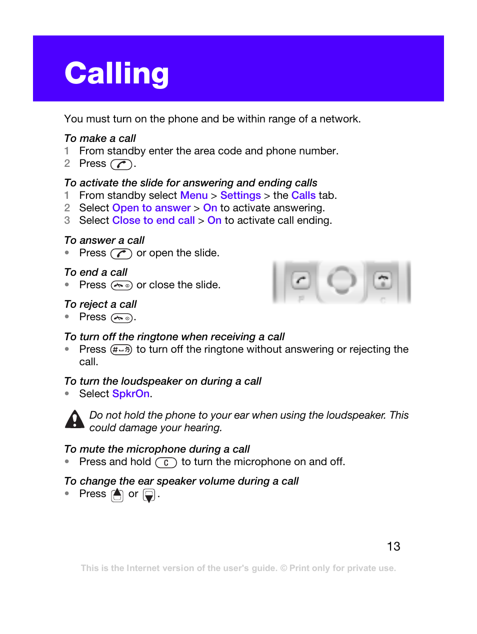 Calling | Tannoy T303C User Manual | Page 13 / 42
