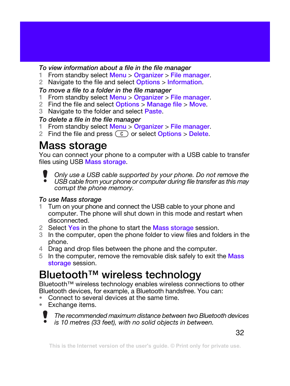 Mass storage, Bluetooth™ wireless technology | Tannoy T303C User Manual | Page 32 / 42