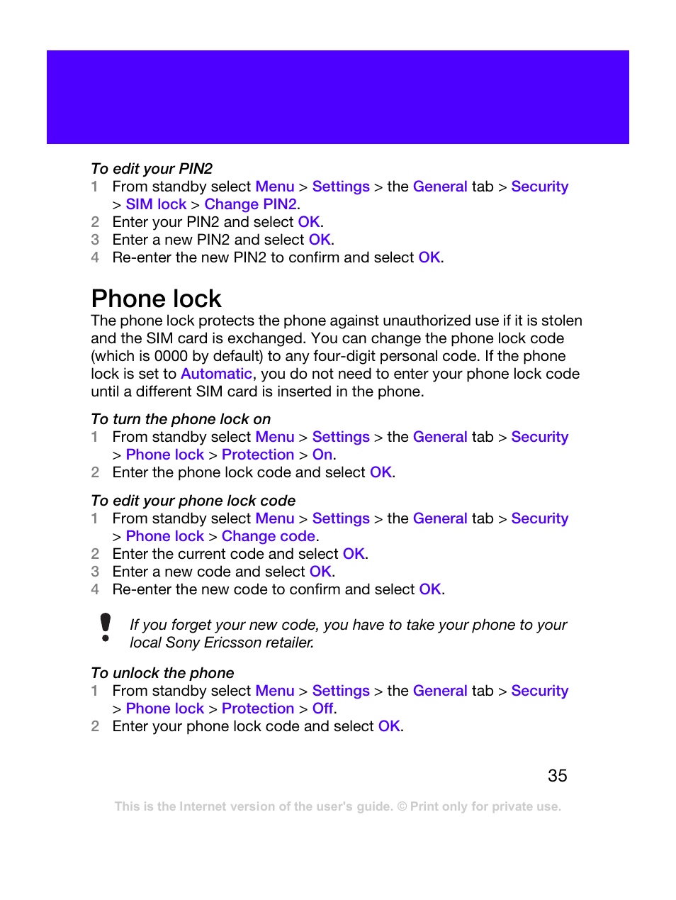Phone lock | Tannoy T303C User Manual | Page 35 / 42