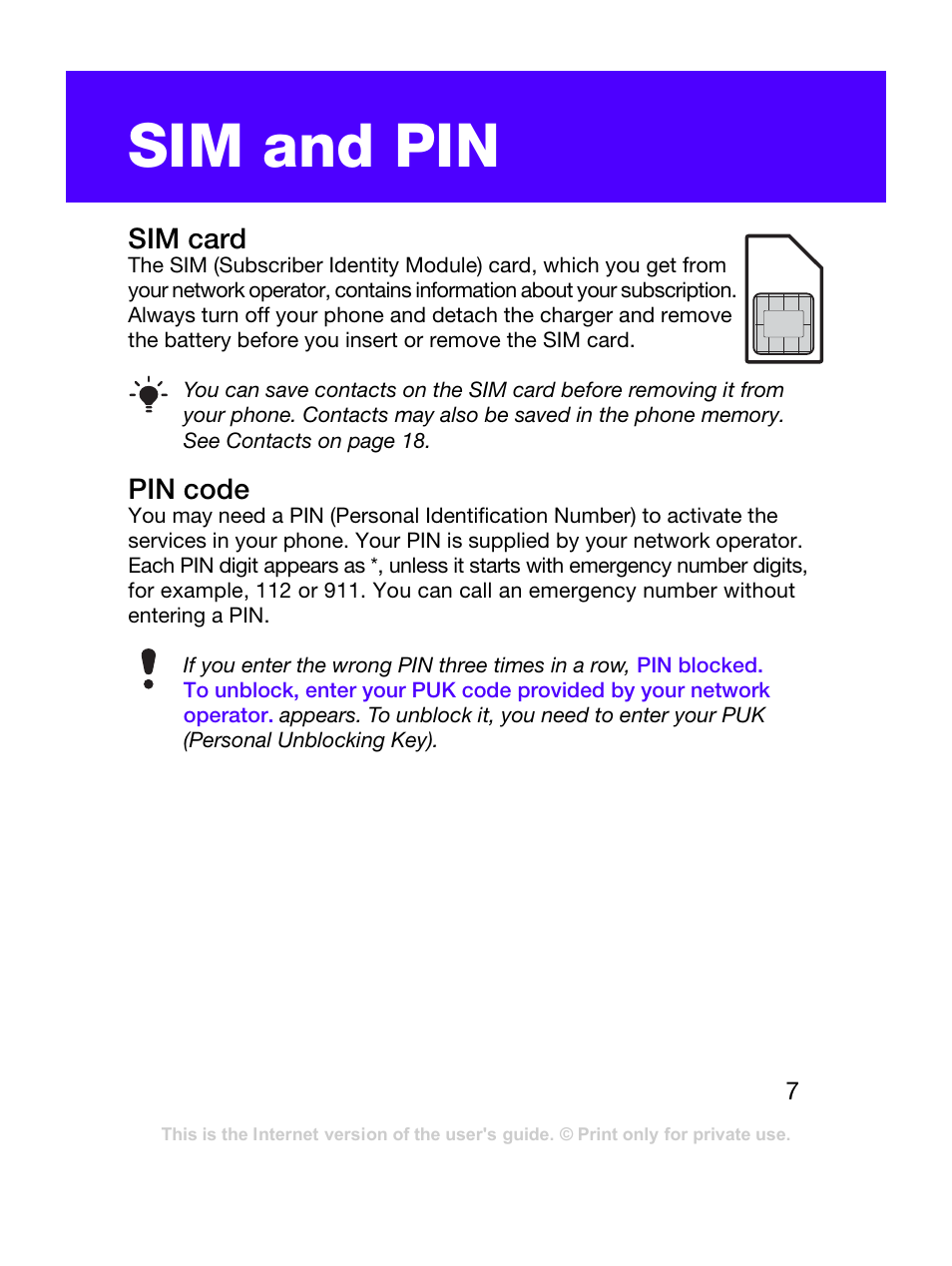 Sim and pin | Tannoy T303C User Manual | Page 7 / 42