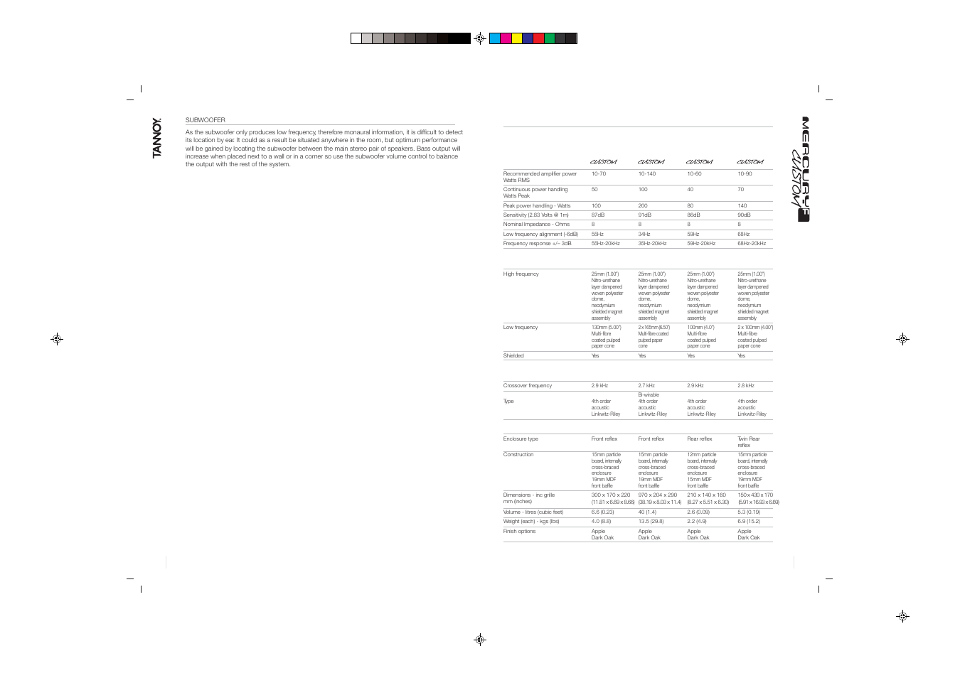 Tannoy Mercury F Custom User Manual | Page 5 / 9